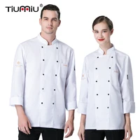 2020 chef uniforms long sleeve food service hotel cafe bakery barber shop jacket apron hat unisex kitchen cooking work shirt
