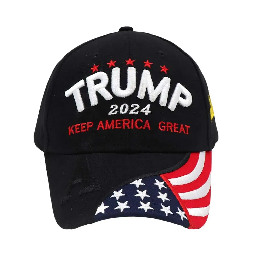 

3 colors New Donald Trump 2024 Cap USA Flag Baseball Caps Keep America Great Snap back President Hat 3D Embroidery Hats