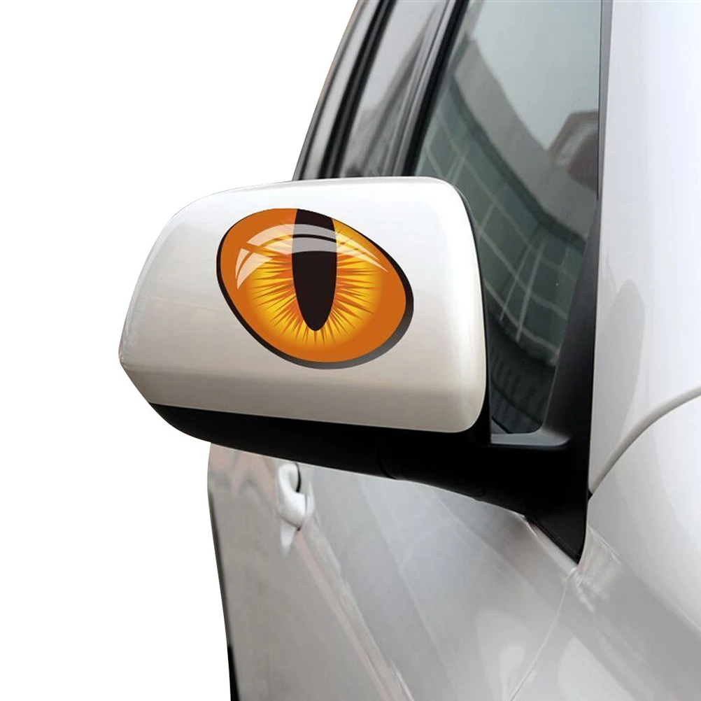 1 пара милых 3D наклеек в виде кошачьих глаз для автомобиля на зеркало заднего вида