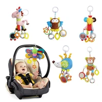 baby butterfly stroller rattles infant crib mobile plush handbell toddler musical doll bed hanging toys with teether wj583