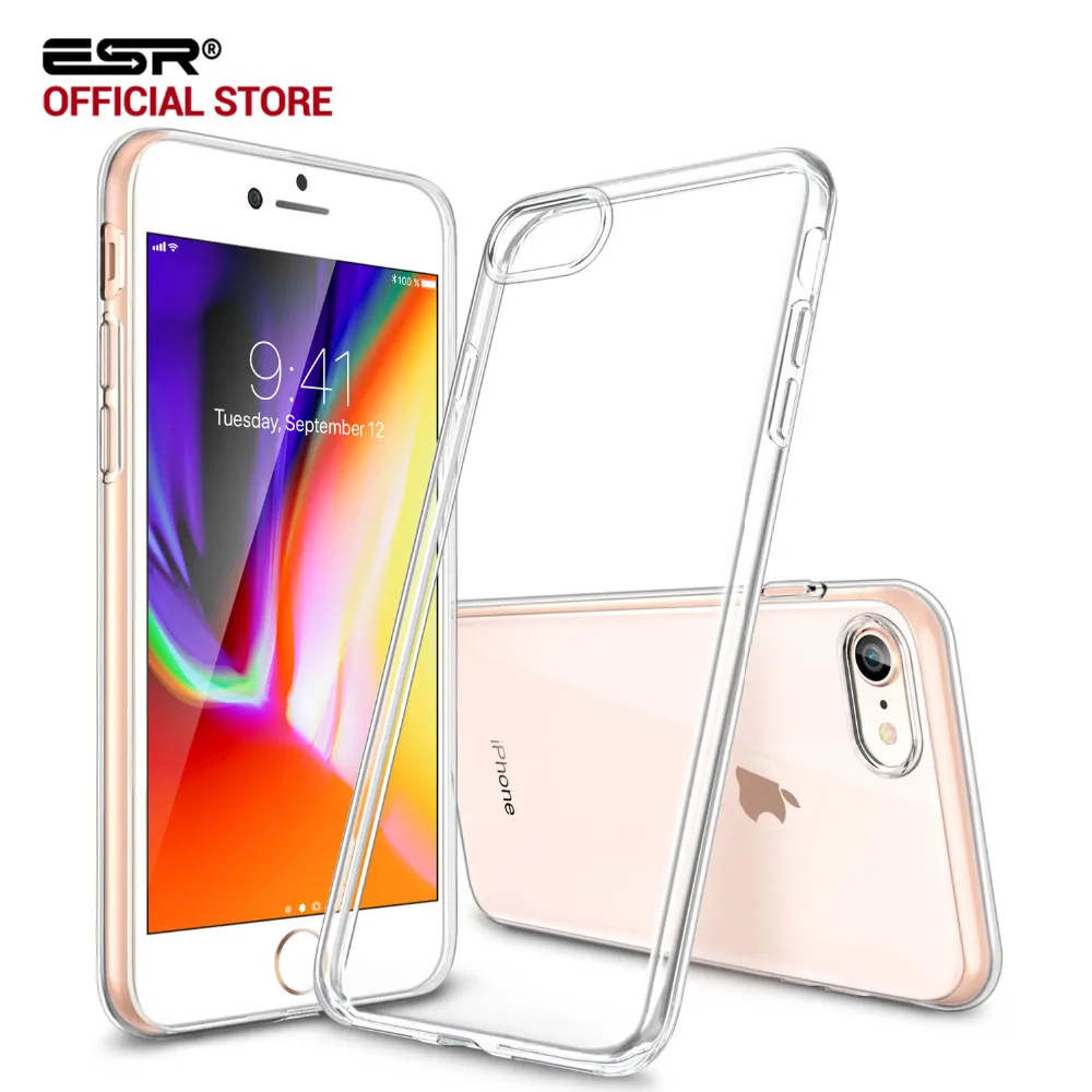 Чехол для iPhone 8/8 Plus, ESR Мягкий ТПУ бампер прозрачный чехол 0,8 мм ультра тонкий светильник Желейный чехол Чехол для iPhone8/8 Plus/7/7 P
