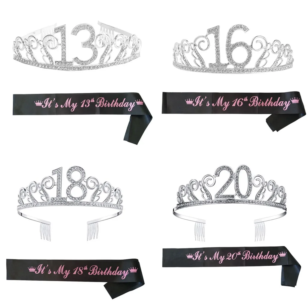 Атласные ленты для девочек Its My 13th 16th 18th 20st лента дня рождения черные розовые 13 16 18