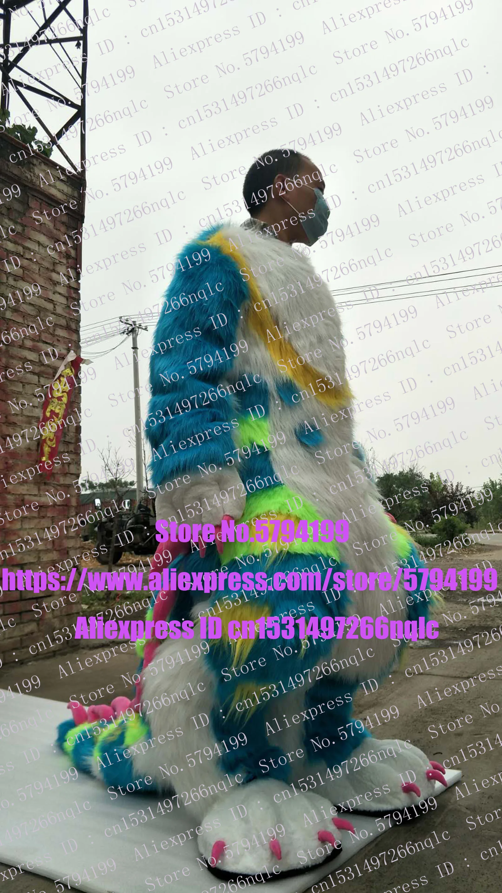 Хаски собака лиса волк Fursuit Дракон костюм для взрослых мультяшный персонаж