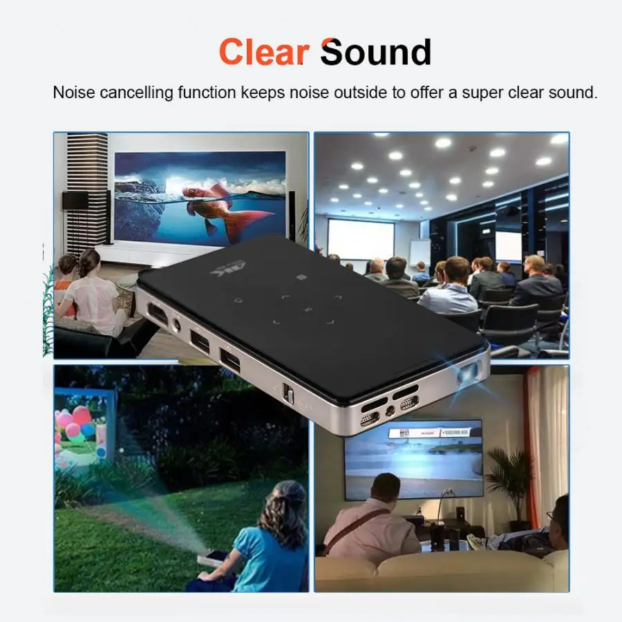 excelvan 4K DLP Micro Projector 2.4G WiFi 1000:1 Phone Control Video with 8GB Memory diy projector kit | Электроника