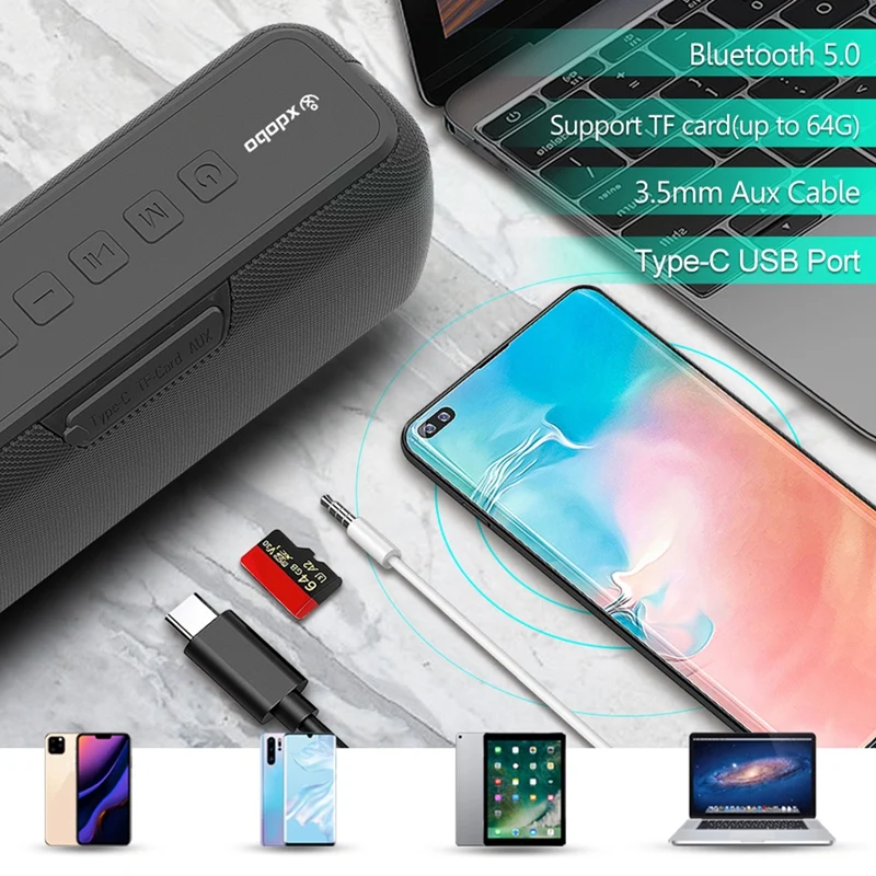 Портативные Bluetooth колонки XDOBO X8 TWS динамики с сабвуфером влагозащита IPX5 время