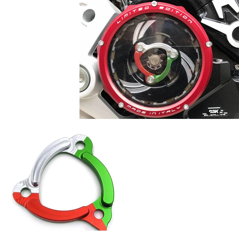 

For Ducati 959 1199 1299 V4 V 4 MTS 1200 MTS-1200 MTS1200 Motorcycle CNC V-4 Engine Racing Clear Clutch Cover & Spring Retainer
