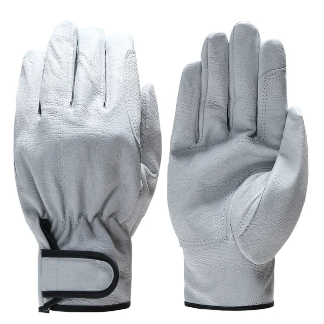 Промышленные рабочие перчатки QIANGLEAF, перчатки для механической защиты, Мужские дышащие, тонкие, кожаные, защитные, для улицы, перчатка для рабочего, оптовая продажа, 527