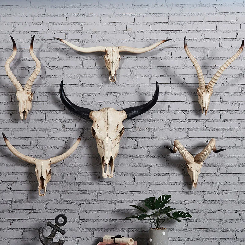樹脂製の壁の装飾,3Dシミュレーション,動物の形をした頭蓋骨の頭,イラストルームの壁の装飾,北欧スタイルのアクセサリー,壁の飾り