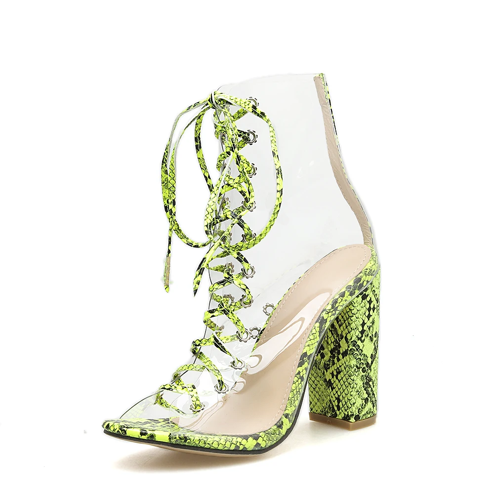 Прозрачные Сандалии-гладиаторы из пвх обувь с открытым носком босоножки на