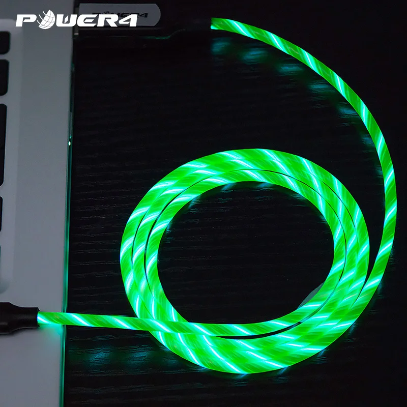 Power4 Led Micro USB кабель зарядное устройство для iPhone зарядный Type C кабели Быстрая