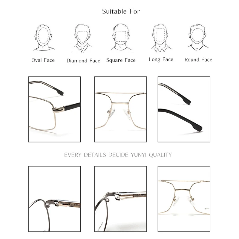 Ретро мужские оправы для очков два моста квадратная оправа Весенняя петля