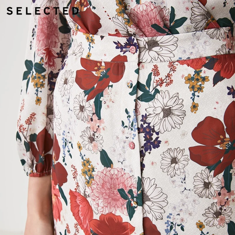 Выбранная летняя юбка средней длины с принтом и высокой посадкой S | 41924C522 Женская