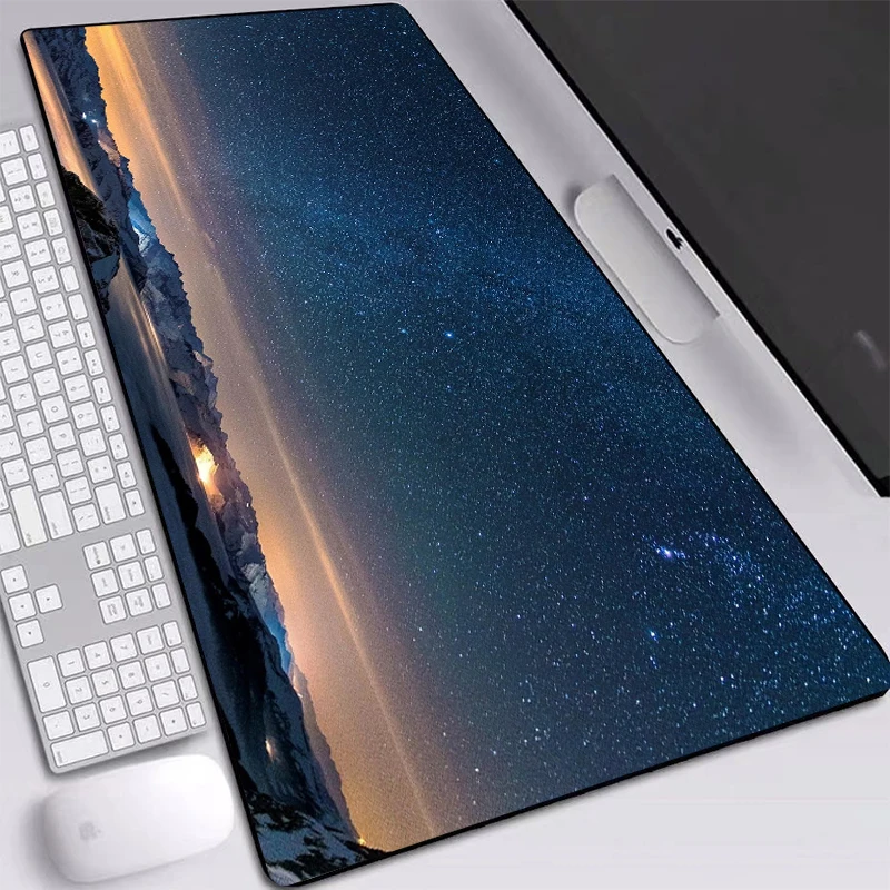 night sky mouse pad with sewn edges thermal transfer printed mice mat laptop notebook keyboard pad gaming accessories 2mm free global shipping