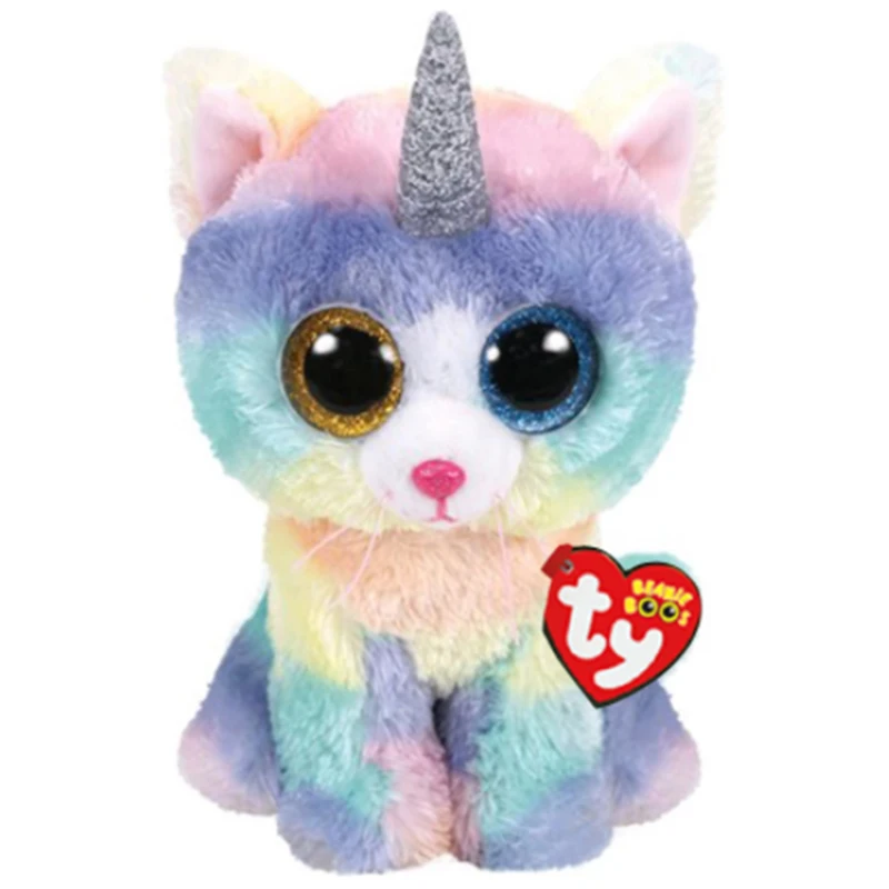 15 см TY Beanie Boo's большие глаза Цвет Белый Единорог серия Зебра Коза плюшевая ткань