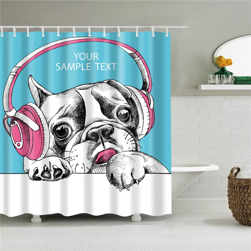 Animals Dog Pictures Shower Curtains for Bathroom High Quality Waterproof Bath Curtain Set Polyester Fabric Decor | Дом и сад