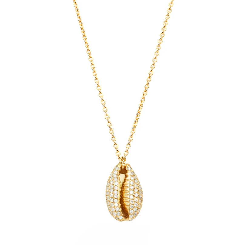 NECKLACE Цепочка Из Нержавеющей Стали, каури, ожерелье в оправе, колье, аксессуары, массивные ожерелья для женщин, женские ювелирные изделия, бохо - Окраска металла: NECKLACE