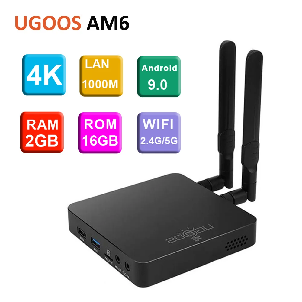 Приставка Смарт ТВ UGOOS AM6 Amlogic S922X Android 2 4 DDR4 + 16 ГБ 1000 ГГц Bluetooth 5 0 4K HD|ТВ-приставки и