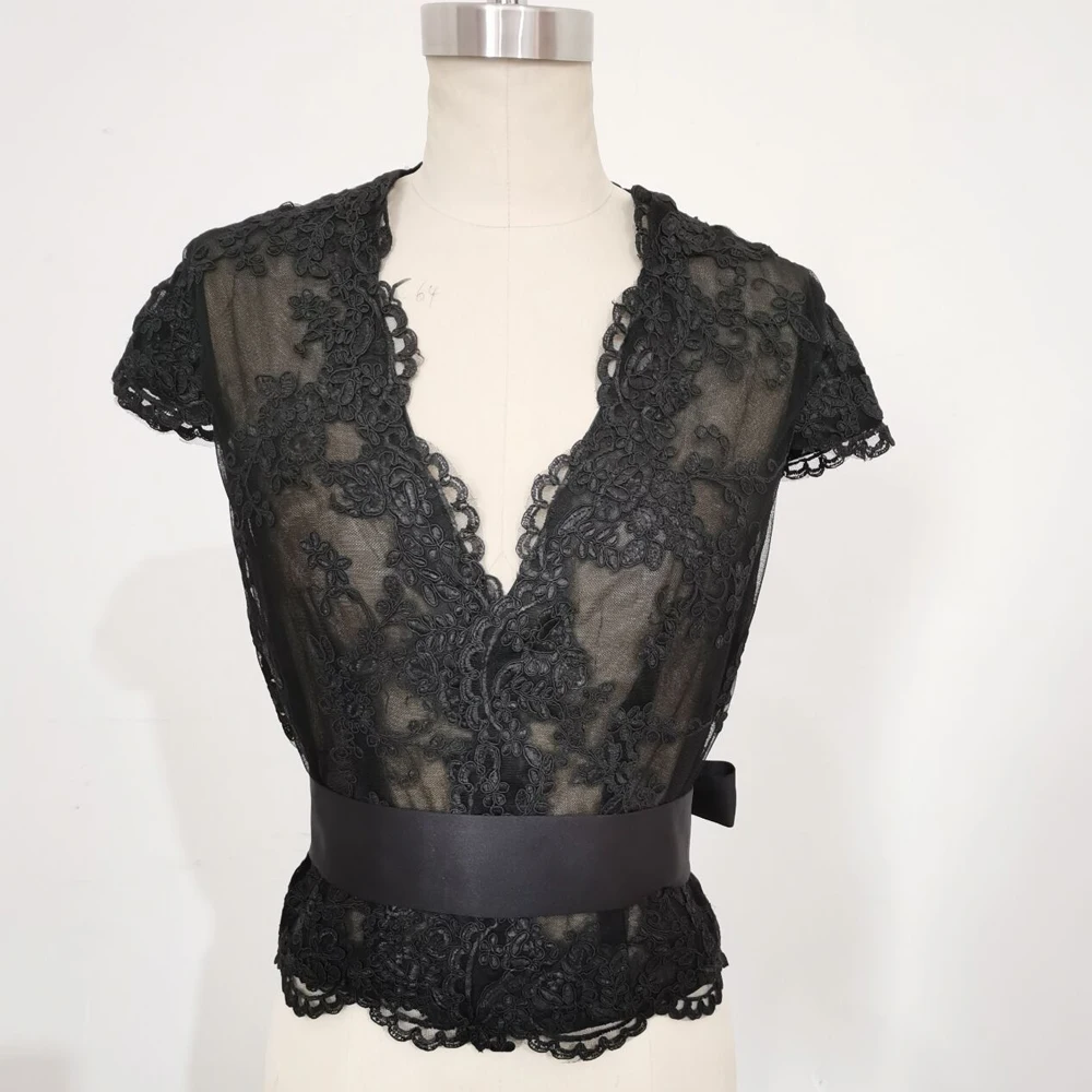 Новинка 2020 черная Свадебная куртка болеро с рукавом крылышком свадебная