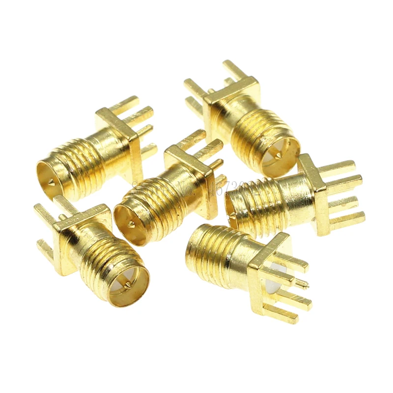 

100pcs 1.6mm SMA Female Jack Solder Nut Edge PCB Clip Straight Mount Gold Plated RF Connector Receptacle Solder