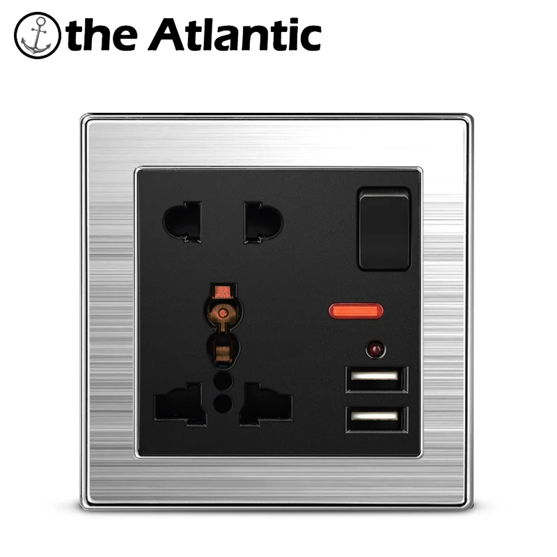 Atlectric универсальная розетка международного стандарта 13A 3 5 Pin Двойная зарядка USB