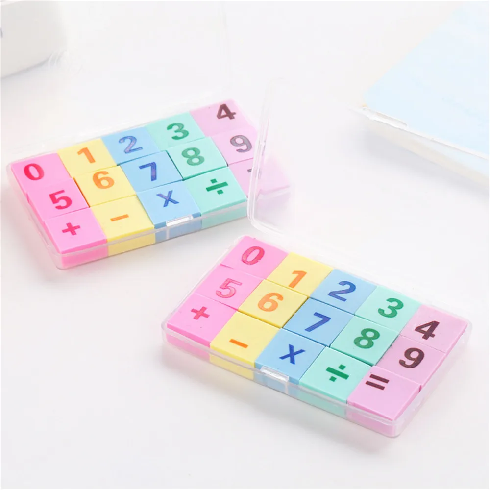 15 шт./кор. ластики с цифрами для детей милые резинки Kawaii Канцтовары подарок