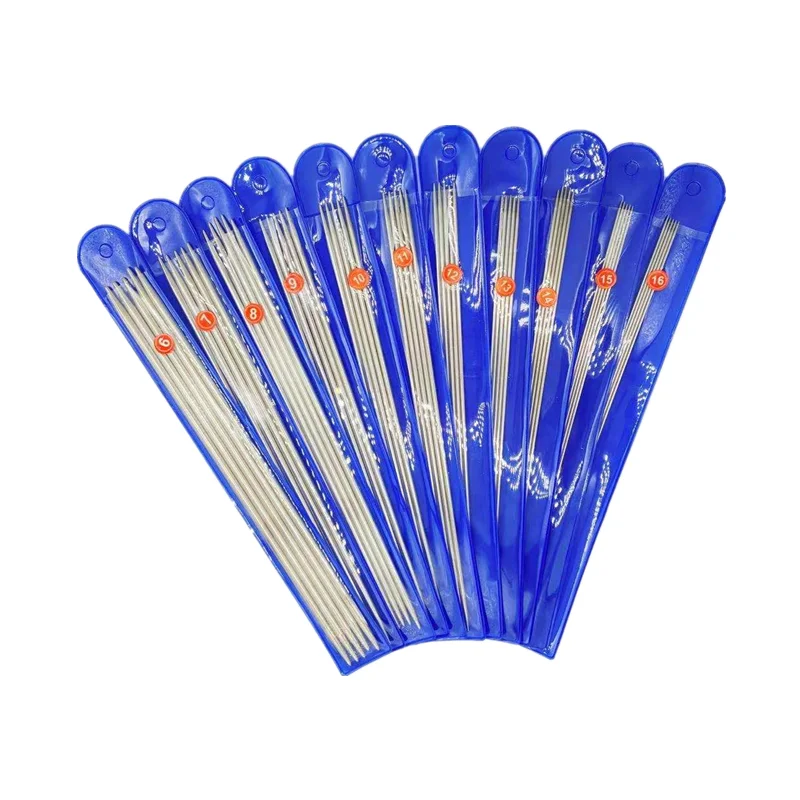 Прямые вязальные спицы из нержавеющей стали, 11 размеров, 5 шт., 25 см/35 см, крючки для вязания, набор спиц для вязания «сделай сам», для вязания свитера, размер 6-16