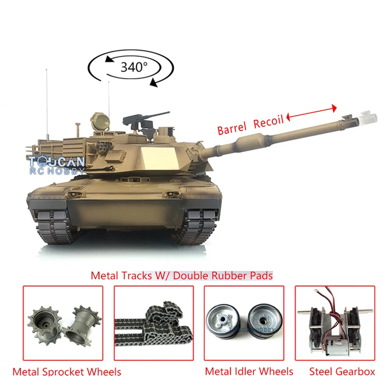 Heng Long 1/16 TK7.0 отдача ствола M1A2 Abrams RTR RC Танк 3918 металлические треки Резина TH17799 |