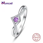 Женское кольцо с аметистом и белым цирконием, серебряное кольцо 925 пробы, ювелирное изделие с кристаллами, ювелирное изделие, высокое качество AAA