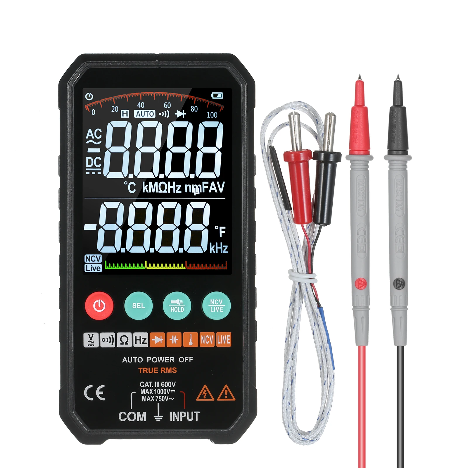 FY107C/FY107B Voltage Meter digital Multimeter AC/DC Resistance Capacitance Frequency NCV Test Temperature Measurement | Инструменты