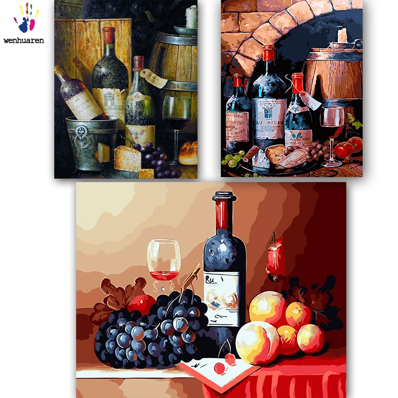 DIY картинки для раскраски по номерам с красивыми цветами изображение вина