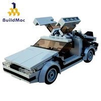 moc back to the of futures supercar time machine moc 23436 speed champion mini car model building block toy boy gift