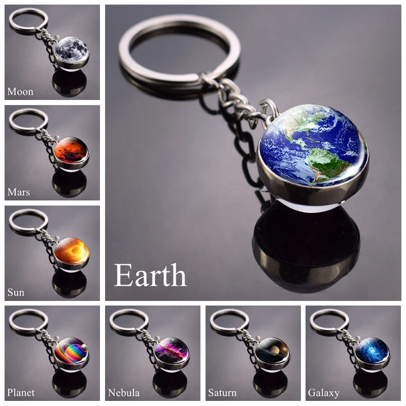 Солнечная система брелок для ключей Планета Луна земля Марс галактика картина