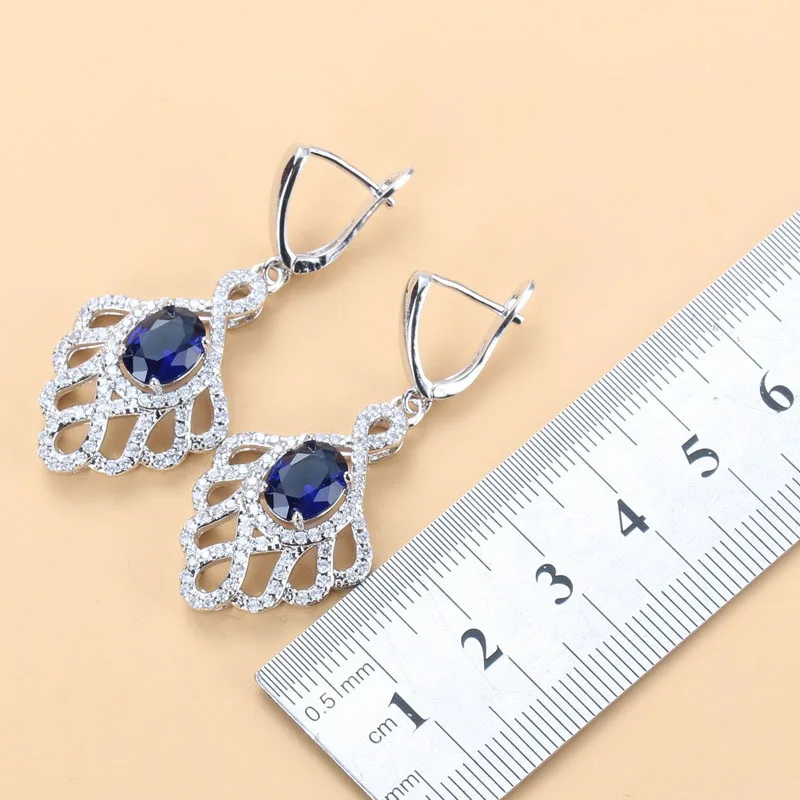 11 цветов серебряный цвет натуральный синий циркон свадебные Большие Ювелирные