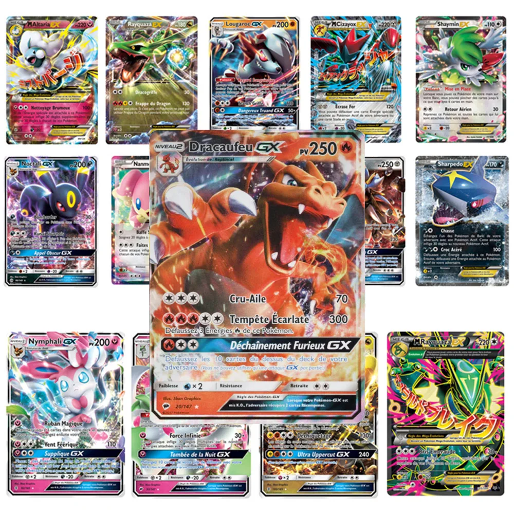 TOMY французская версия Pokemon GX Сияющие французские карты игра битва карточки