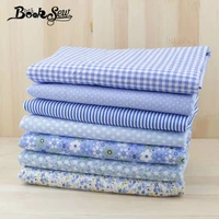 booksew 7pcslot 50cmx50cm blue cotton fabric fat quarter tilda cloth patchwork quilting diy basic quality tissu factory direct