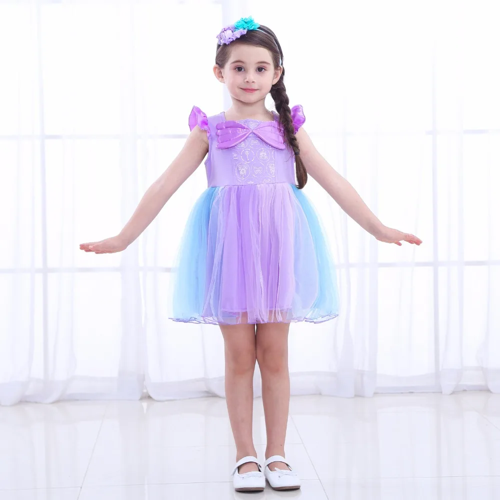 Платье для девочек Рождественский костюм принцессы фиолетовое лоскутное