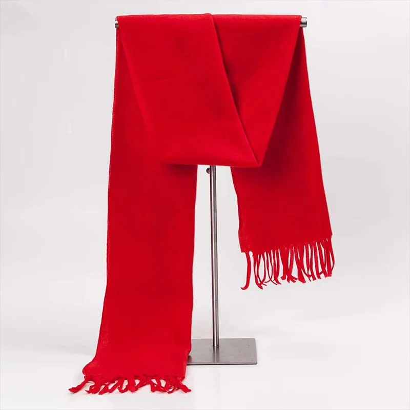 

80g new year snowflake velvet red festive scarf for men and women