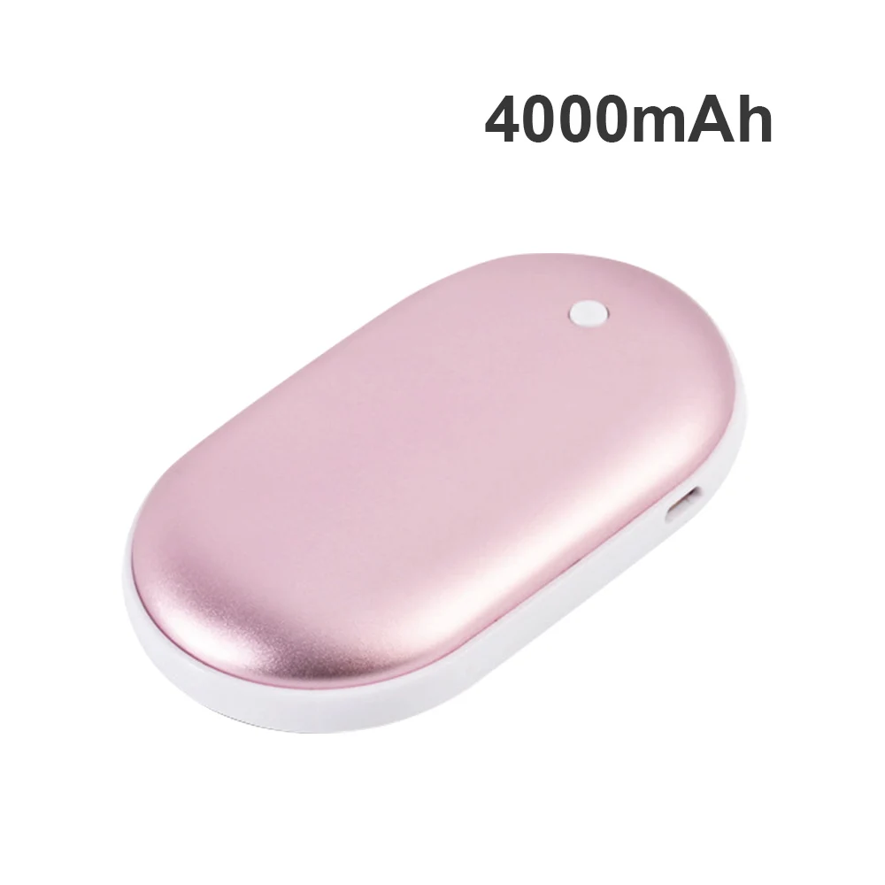 rose glod-4000mAh 2 в 1 портативный USB Перезаряжаемый электрический грелка для рук карманный внешний аккумулятор зимний двусторонний нагревательный внешний аккумулятор для подарка на год - Цвет: rose glod-4000mAh