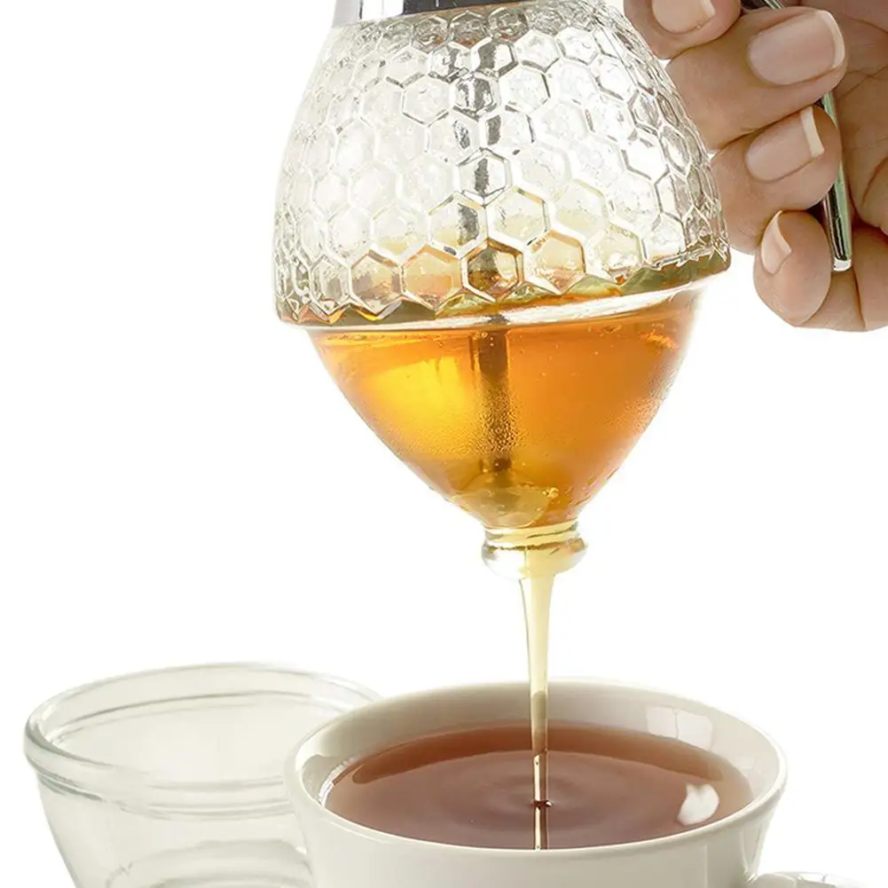 

Juice Syrup Cup Bee Honey Drip Dispenser Kettle Kitchen Bottle Stand Accessories Container Pot Honey Storage Holder H5A8 Ja Q5V0