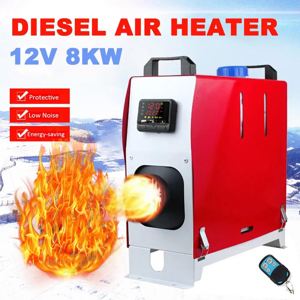 12V 8KW Diesel Air Heater All In One Car Parking Heater Air Conditioner Machine Remote Control LCD Display For Truck Boat Traile