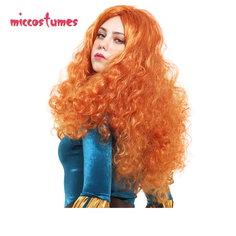 Синтетический парик Brave Merida вьющиеся волнистые оранжевые волосы длинные парики