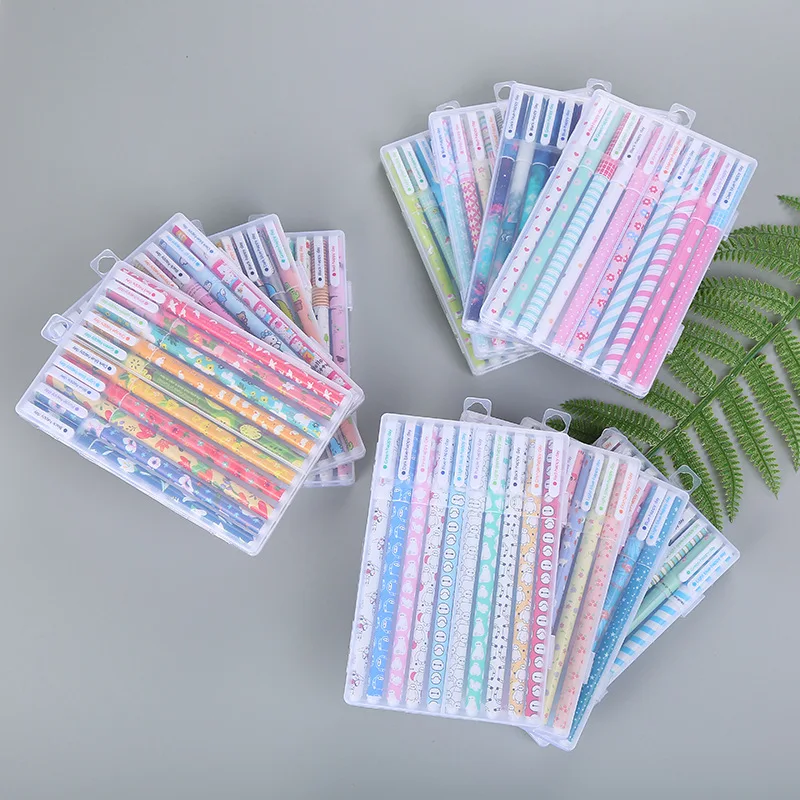 10 шт./компл. креативные милые Цвет гелевая ручка 0 38 мм с черными чернилами Kawaii