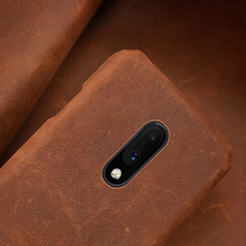 

Phone Case For One plus 6 6T 7 7 ProCrazy horse skin Case For 3 3T 5 5T Back cover