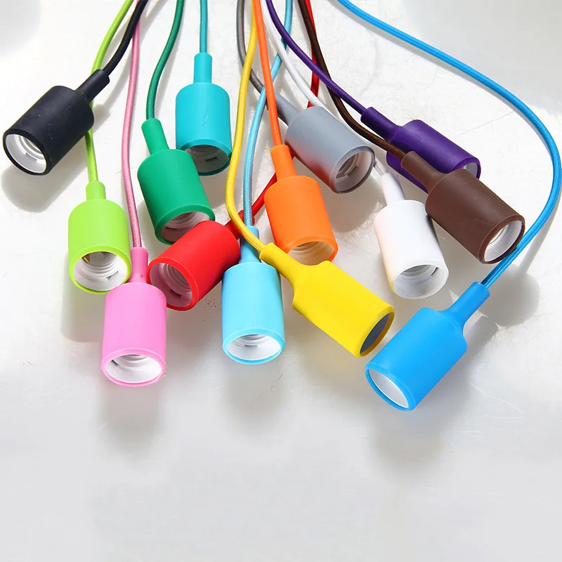 Силиконовый подвесной светильник 1 м патрон для лампы E27 крепление потолочного