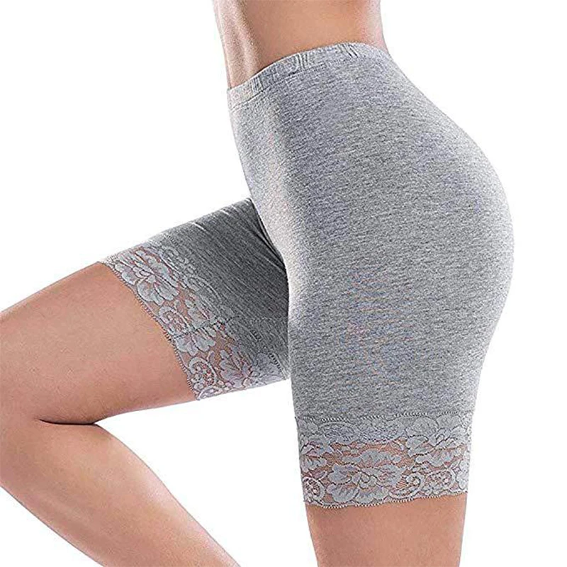 

Womens Plus Size Mid Waist Shading Leggings Lace Hot Shorts Elastic Sports Trousers Trunks Yoga Short Female Clothing