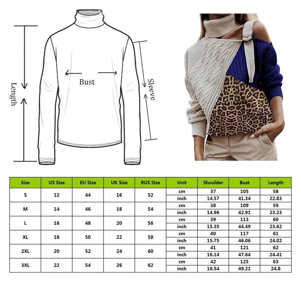 OEAK Sexy Off Shoulder Turtleneck Warm Sweater Women Patchwork Knitted Pullovers Autumn Winter Ribbed Tops Jumper | Женская одежда