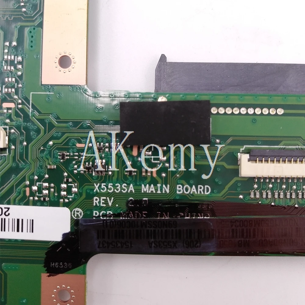 

New ! Akemy X553SA Motherboard For Asus X553SA X553S X553SA F553S A553S Mainboard 100% test OK W/ N3700/N3710 CPU