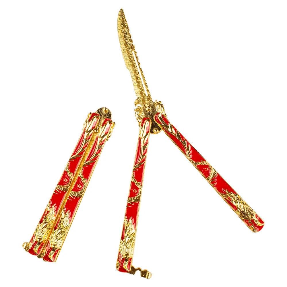 

14cm Zinc Alloy Foldable Butterfly Knife Portable Transformabl Balisong Practice Tools Outdoor Novice No Edge Training Tools