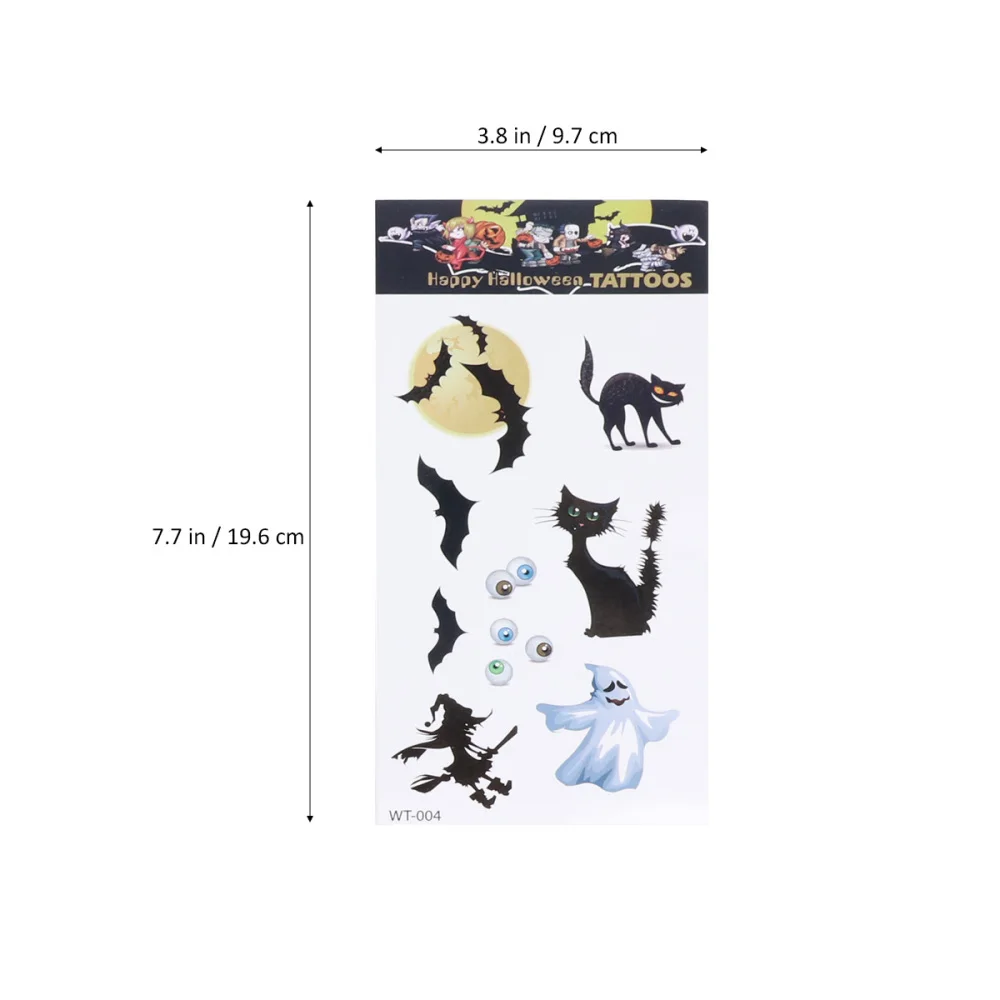 

12 Sheets Cartoon Sticker Temporary Tattoos Bat Spider Sticker