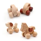 Развивающая деревянная игрушка Монтессори, 3D пазл, деревянное животное, сенсорный вращающийся Топ, обучающая игрушка для раннего интеллекта
